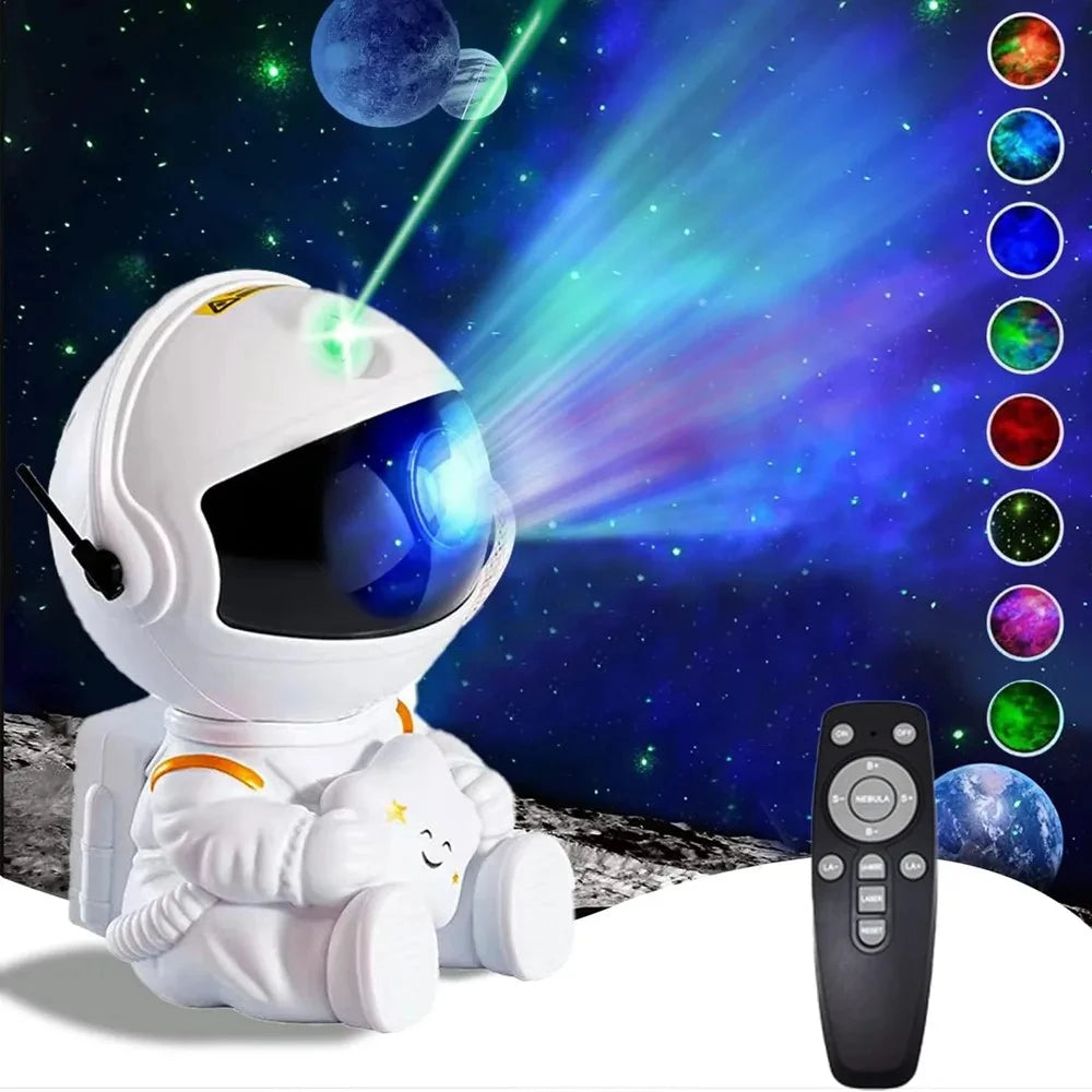 Star Projector Galaxy Night Light - Astronaut Space Projector, Starry Nebula Ceiling LED Lamp with Timer and Remote, Kids Room D