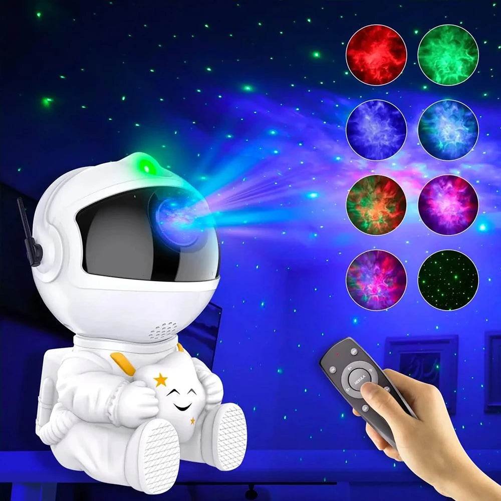 Star Projector Galaxy Night Light - Astronaut Space Projector, Starry Nebula Ceiling LED Lamp with Timer and Remote, Kids Room D