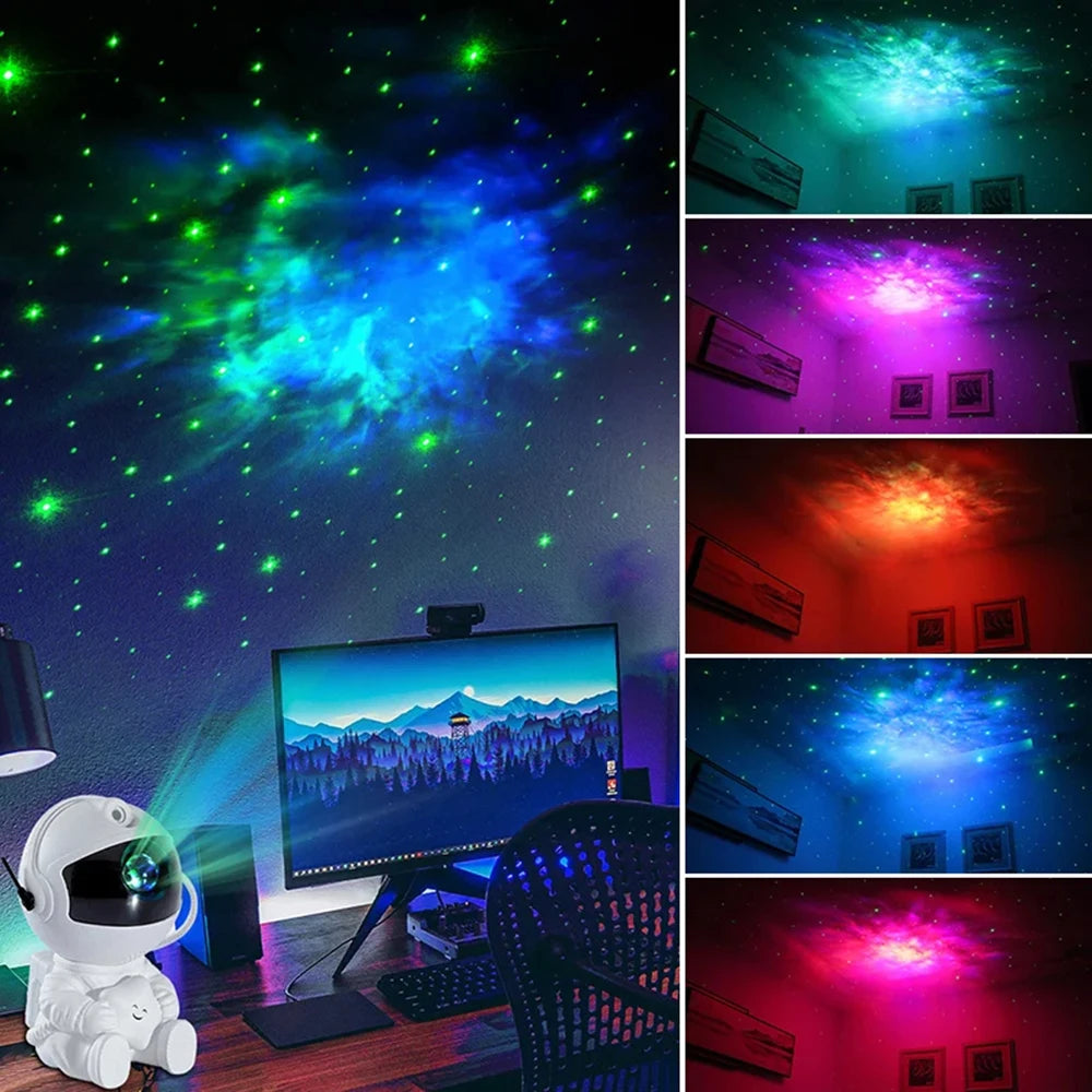 Star Projector Galaxy Night Light - Astronaut Space Projector, Starry Nebula Ceiling LED Lamp with Timer and Remote, Kids Room D