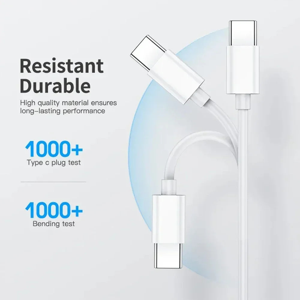 10Pcs 1M 3FT USB C to USB C Fast Charging PD USB Type C Cable 60W For Samsung S20 S22 Note 20 Huawei Xiaomi